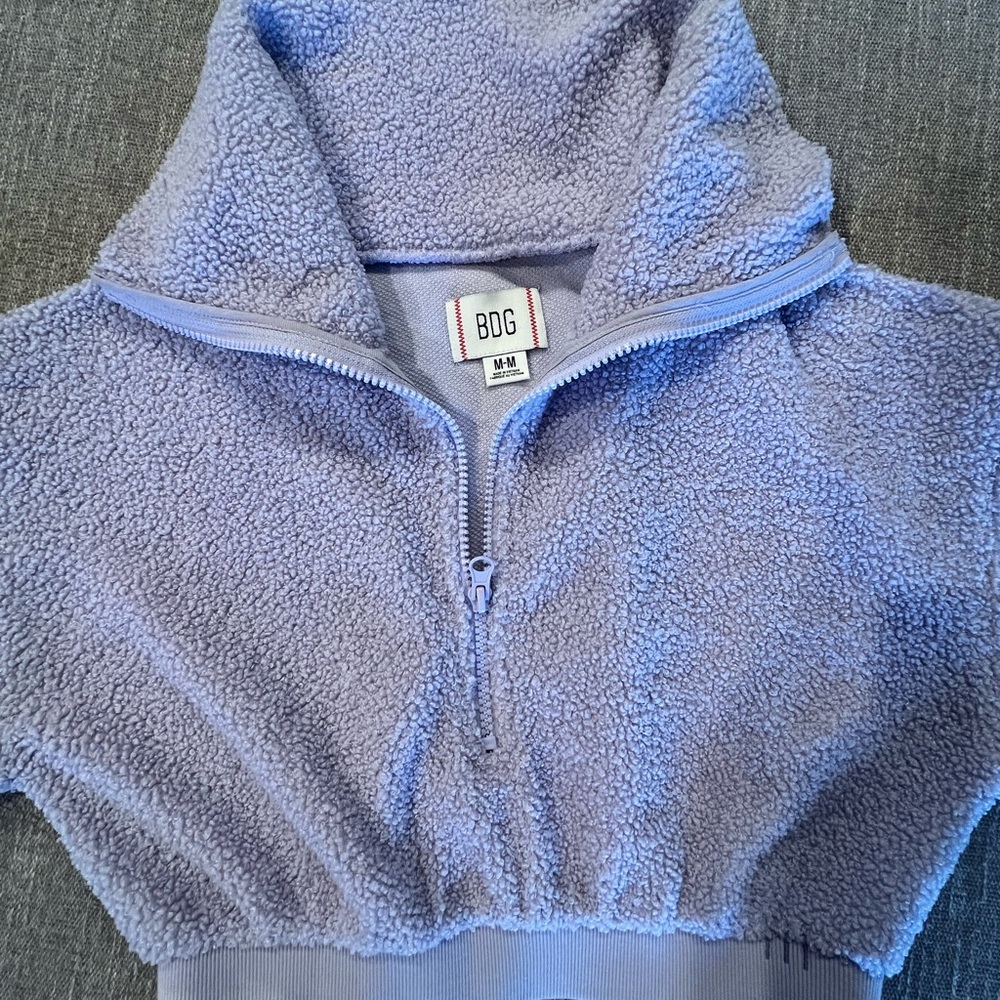 BDG Lavender Sherpa Half-Zip Pullover